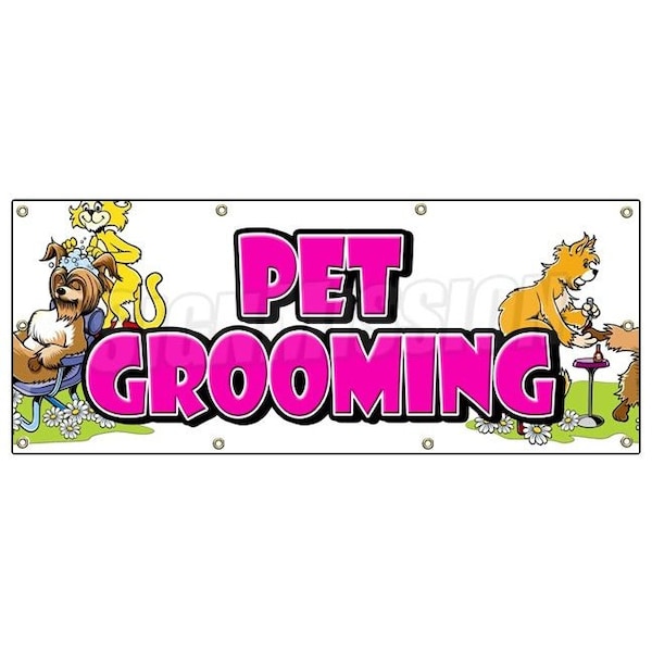 PET GROOMER BANNER SIGN dog cat grooming clippers signs new